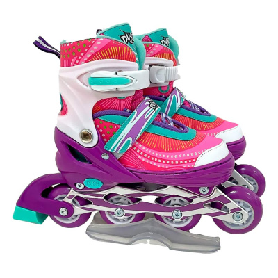 Ролики раздвижные размер 38-41 со светом Dvizhok 141V-669-6 бело фиолетовые 1